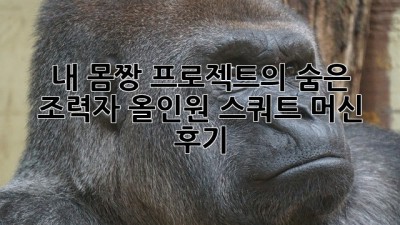 내 몸짱 프로젝트의 숨은 조력자: 올인원 스쿼트 머신 후기