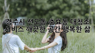 경주시 선도동, 충효동 대청소 서비스: 깨끗한 공간, 행복한 삶